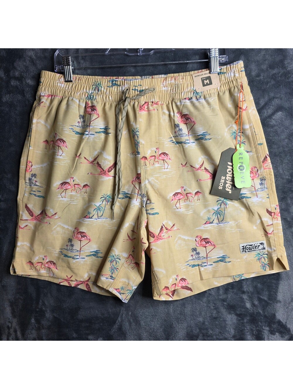 Howler Brothers Deep Set Boardshorts 17" Flamingo Flamboyance Men's Sz M NWT